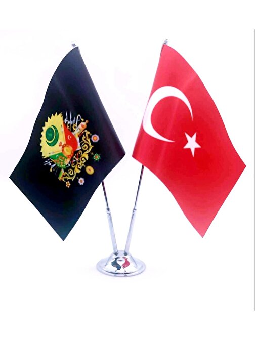 Türk-Osmanli Armalı Masa Bayrağı