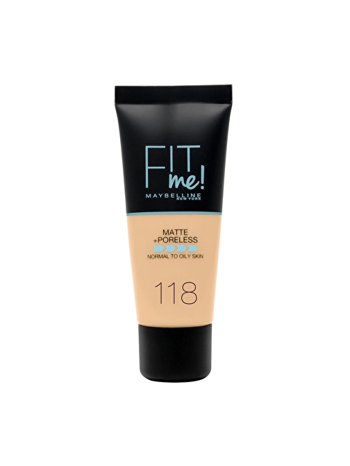 Maybelline New York Fit Me Matte+Poreless Fondöten - 118 Nude