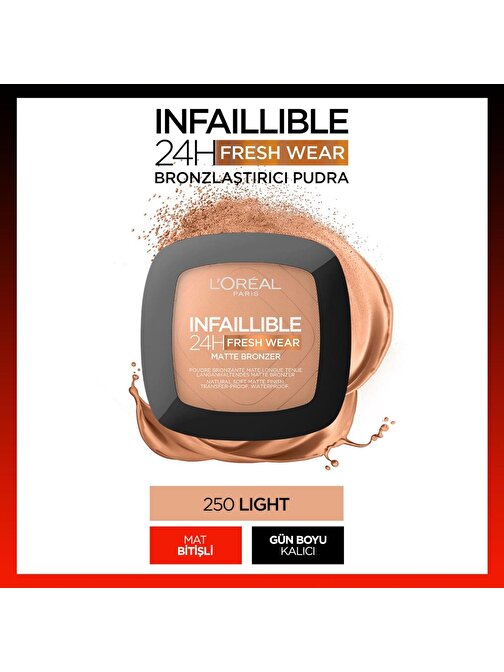 L'Oréal Paris Infaillible 24H Fresh Wear Bronzlaştırıcı Pudra - 250 Light