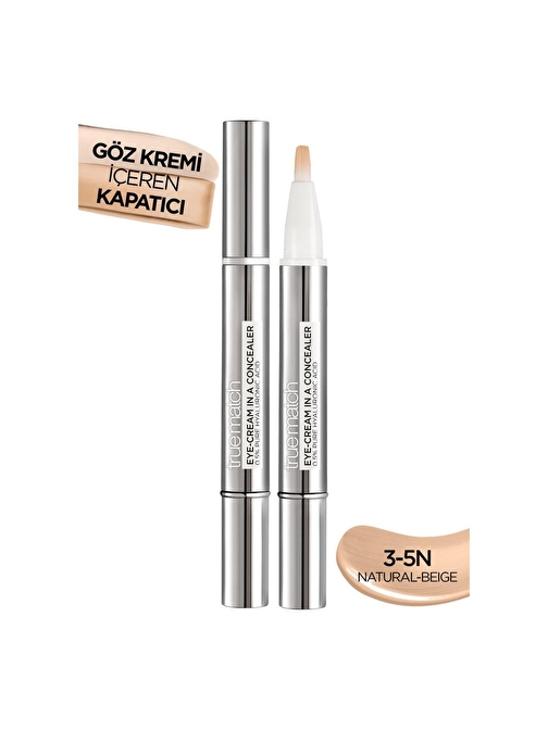 L'Oréal Paris True Match Göz Kremi İçeren Kapatıcı [ 2'si 1 Arada ] 3-5N