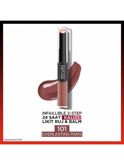 L'Oréal Paris Infaillible 2-Step 24 Saat Kalıcı Likit Ruj & Balm - 101 Everlasting Paris