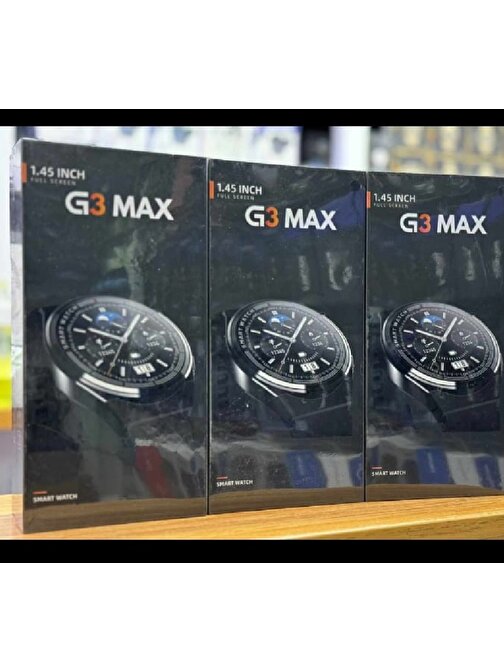 G3 Max  Akıllı Saat (IOS-ANDROID UYUMLUDUR) SİYAH RENK 3 KORDONLU