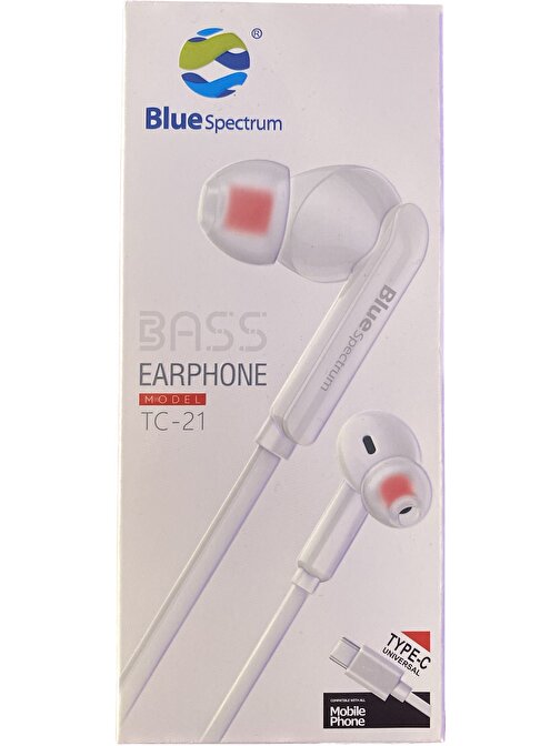 Blue Spectrum TC-21 TypeC Girişli Kulak İçi Kablolu Kulaklık BEYAZ