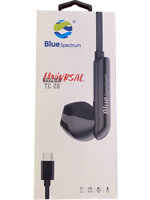 Blue Spectrum TC-20 TypeC Girişli Kulak İçi Kablolu Kulaklık SİYAH