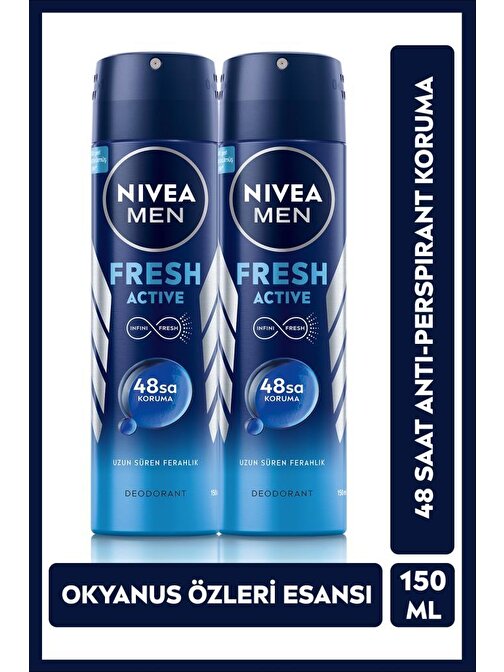 Nivea Fresh Sprey Deodorant 150Ml Erkek 2'Li Avantaj Paketi