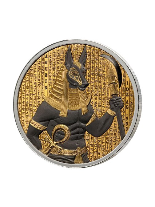 Anubis Golden Darkness Of Egypt 2024 1 Ons 31.10 Gram Gümüş Sikke Coin (999)