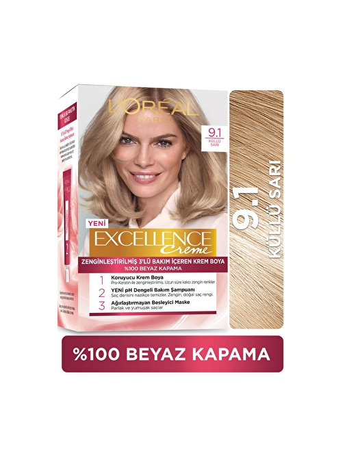 L'Oréal Paris Excellence Creme Saç Boyası 9.1 Sarı Küllü