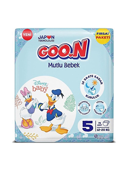 Goo.n Mutlu Bebek 5 Numara Bant Bebek Bezi 76lı