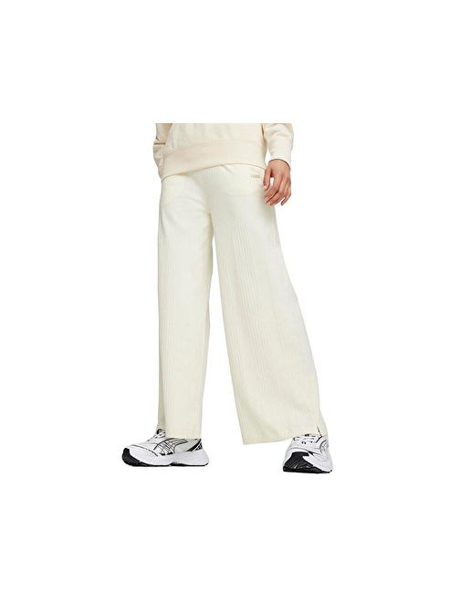 Puma Classics Ribbed Relaxed Pant Kadın Günlük Eşofman Altı 62426866 Krem