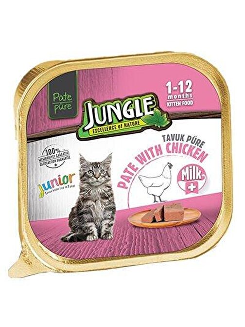 Jungle Sütlü Tavuklu Pate Yavru Konserve Kedi Maması 100 Gr