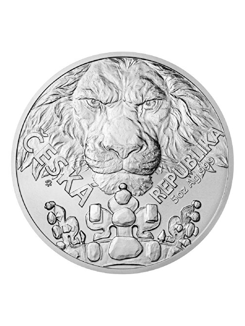 Czech Lion 2023 5 Ons 155.50 Gram Gümüş Sikke Coin (999)