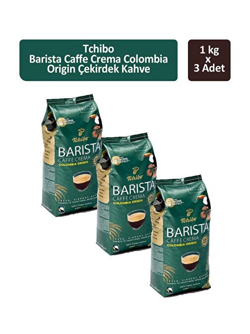 Tchibo Barista Caffè Crema Colombia Origin Çekirdek Kahve 1000 gr x 3 Adet