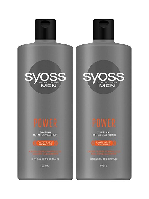 Syoss Men Power Güçlendirici Şampuan 500 ml X 2 Adet