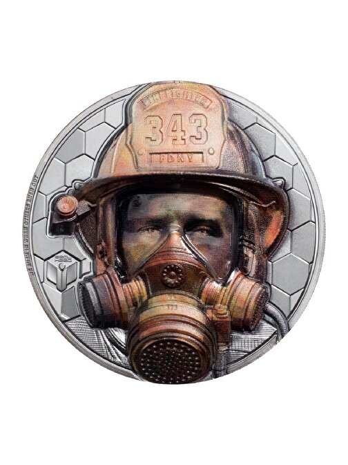 Real Heroes  Firefighter 2021 3 Ons 93.30 Gram Gümüş Sikke Coin (999)