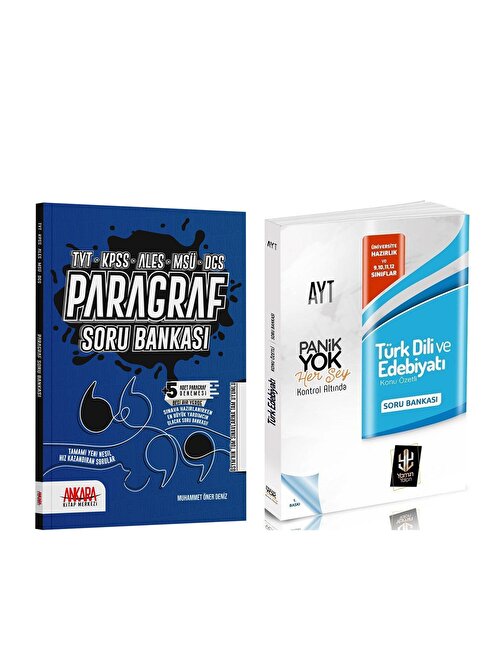 Ankara Kitap Merkezi Paragraf ve Panik Yok Edebiyat Soru Bankası Seti 2 Kitap
