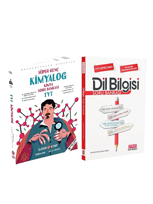 Süper Kitap TYT Kimya ve AKM Dil Bilgisi Soru Bankası Seti 2 Kitap