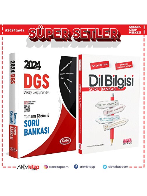 Data 2024 DGS ve AKM Dil Bilgisi Soru Bankası Seti 2 Kitap