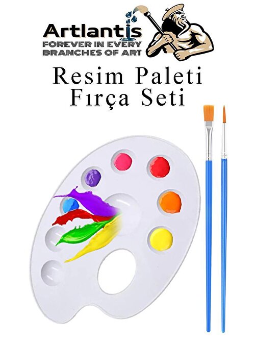Resim Paleti ve Resim Fırça Seti 1 Paket Ressam Paleti Boyama Fırçası Akrilik Boya Guaj Boya Suluboya