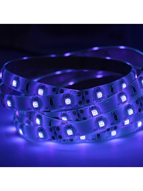UV Şerit LED 3528 SMD 60/m Su Geçirmez 1mt 12V