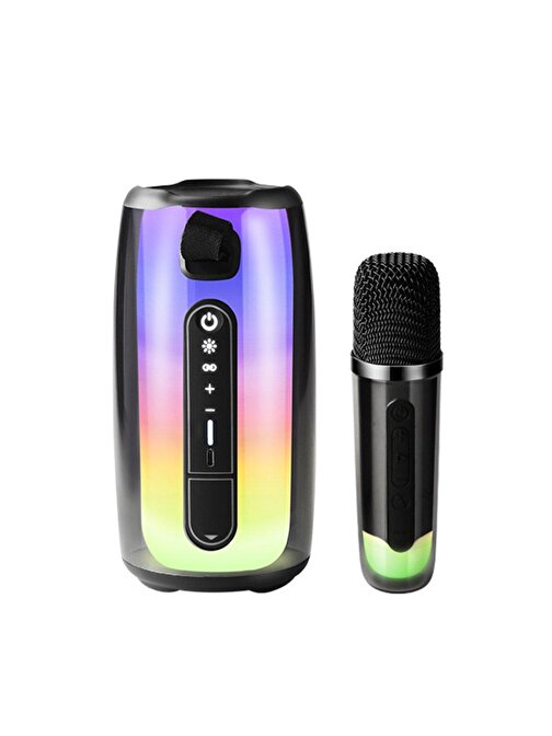 Newface Pluse 7 Mikrofonlu RGB Kablosuz Hoparlör - Siyah