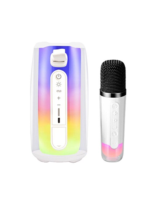 Newface Pluse 7 Mikrofonlu RGB Kablosuz Hoparlör - Beyaz