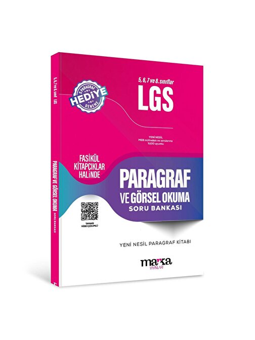 Marka 5,6,7,8 sınıflar için LGS Paragraf ve Görsel Okuma Soru Bankası Marka Yayınları