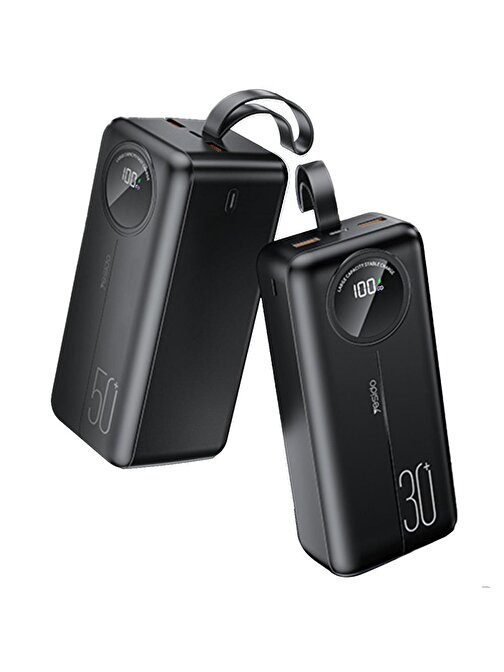YP43 40.000 mAh Dijital Göstergeli USB3.0 PD Hızlı Şarj Powerbank - Siyah