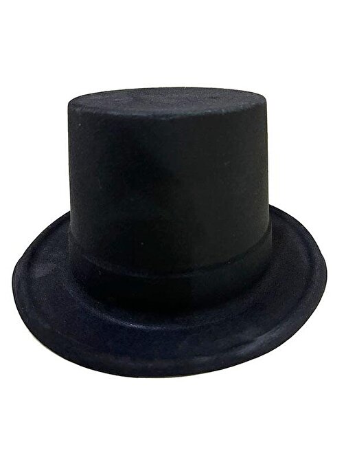 Himarry Siyah Renk Plastik Nubuk Kadife Kaplama Fötr Şapka 11 cm