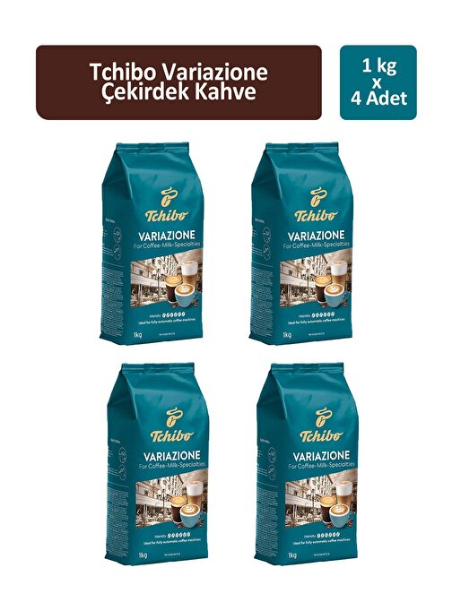 Tchibo Variazone For Coffee-Milk-Specialties Çekirdek Kahve 1000 gr x 4 Adet