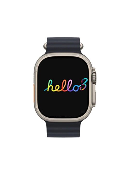 Global Hello 3 Watch Ultra Amoled Ekran Android İos HarmonyOs Uyumlu Akıllı Saat Siyah WNE0897