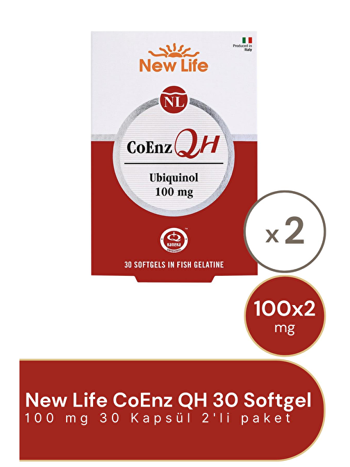 New Life CoEnz QH 100 mg 30 Softgel 2'li Paket