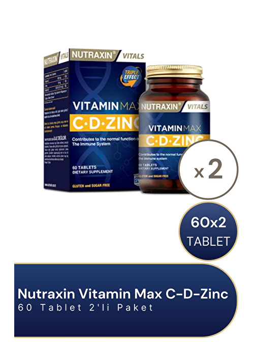 Nutraxin Vitamin Max C-D-Zinc 60 Tablet 2'li Paket