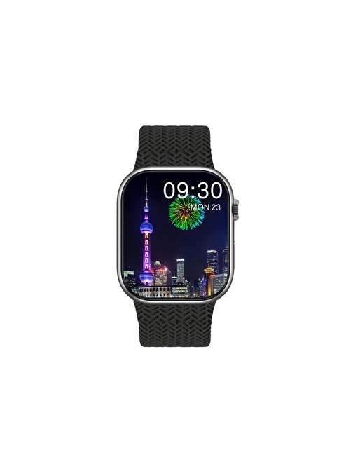 Global 2023 Watch 9 Pro Amoled Ekran Android İos Uyumlu Akıllı Saat Siyah WNE0930