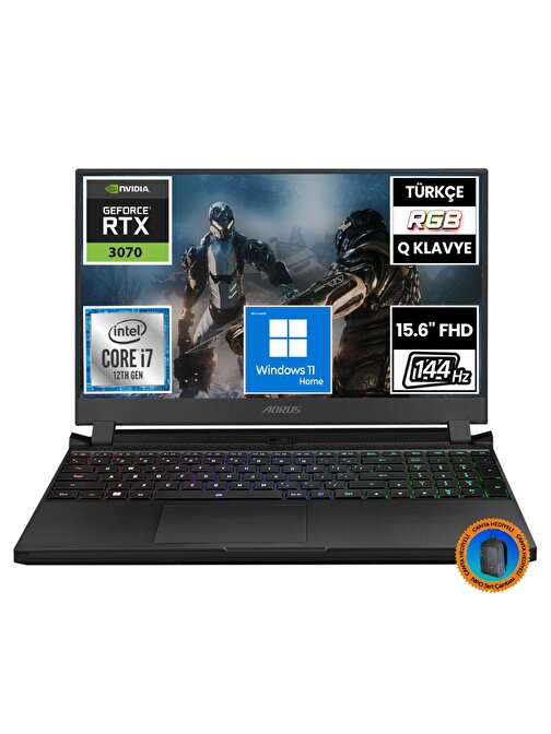 Gigabyte Aorus 5 SE4-73TR213SH01 i7-12700H 16GB 1TBSSD RTX3070 15.6" FullHD W11H Taşınabilir Bilgisayar-CNT002