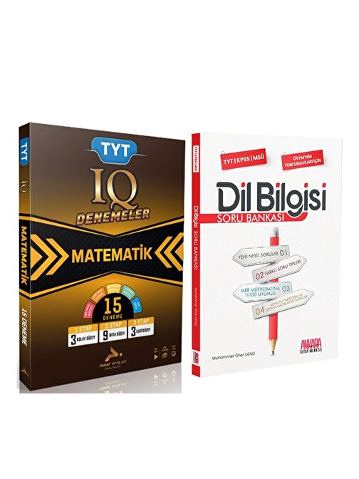 Paraf TYT IQ Matematik Deneme ve AKM Dil Bilgisi Soru Bankası Seti 2 Kitap