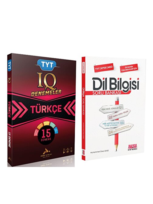 Paraf TYT IQ Türkçe Deneme ve AKM Dil Bilgisi Soru Bankası Seti 2 Kitap