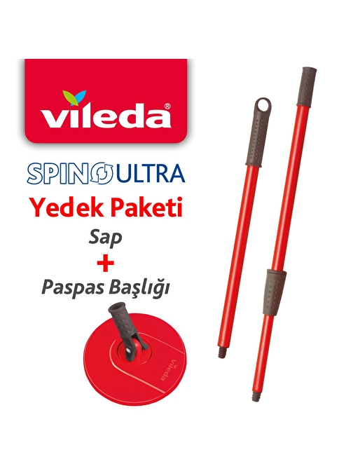 Vileda Spino Ultra Yedek Sap + Başlık Paketi-Tekil 