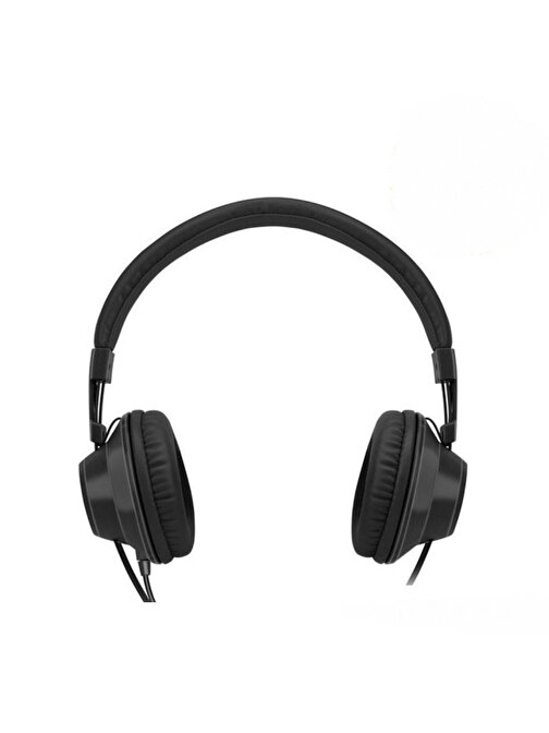 Global 2024 V50 Type-C ve 3.5mm Jack Girişli Mikrofonlu Kablolu Kulaküstü Kulaklık Siyah WNE1060