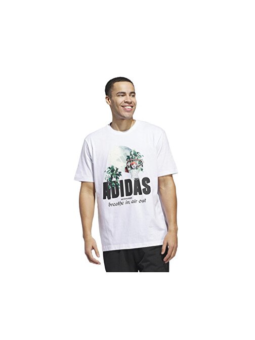 adidas Lil Stripe Q2 T Erkek Basketbol Tişörtü IN6374 Beyaz
