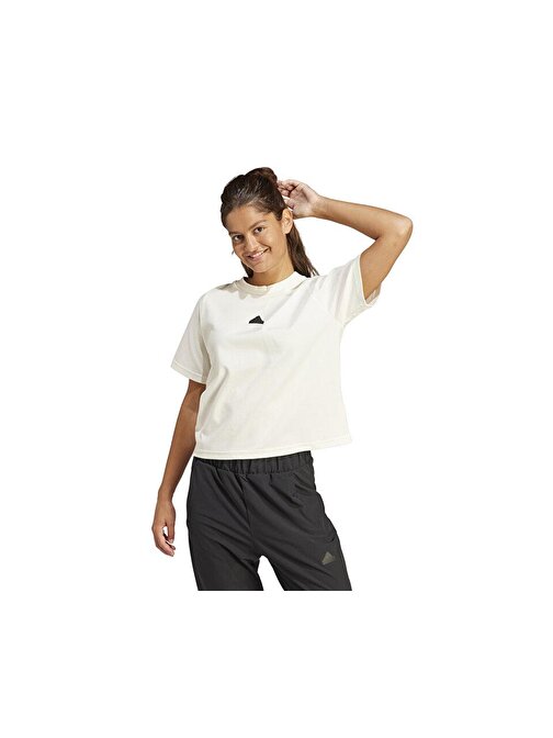 adidas W Z.N.E. Tee Kadın Günlük Tişört IS3920 Krem
