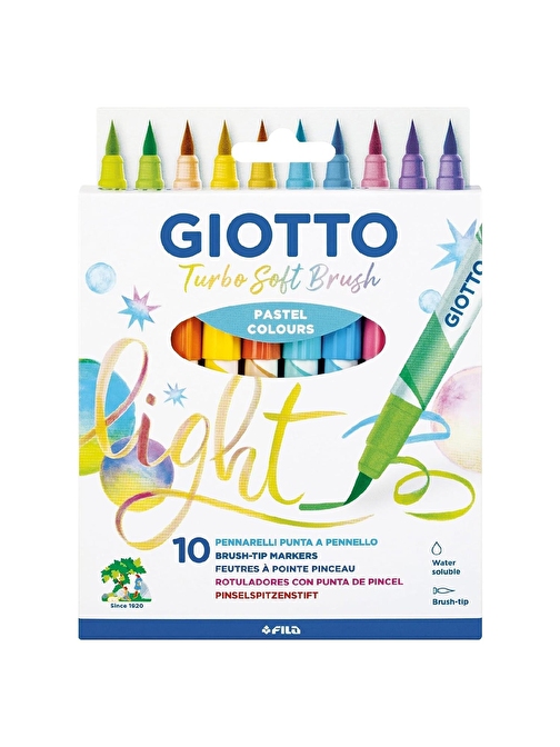 Giotto Turbo Soft Brush Marker Fırça Uçlu Kalem Pastel 10 Renk (FT426900)