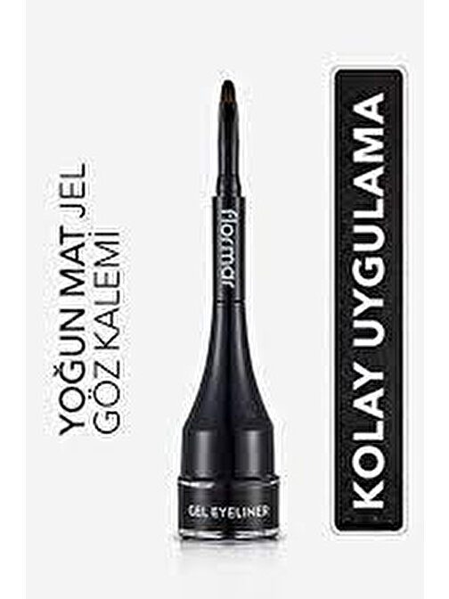 Flormar Yoğun Pigmentli Mat Jel Eyeliner-Gel Eyeliner-001 Gel Black