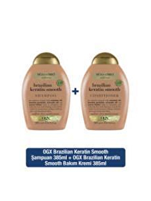 OGX Düzleştirici Brazilian Keratin Smooth Sülfatsız Şampuan+Bakım Kremi 385ml