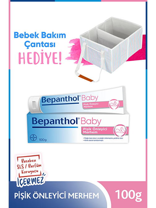 Bepanthol baby pişik önleyici merhem 100g + Bebek Bakım Çantası Hediyeli