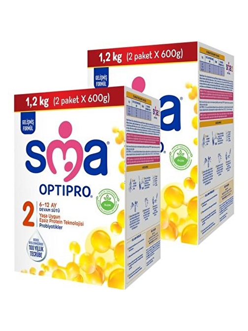 SMA Optipro Probiyotik 2 6-12 Ay Bebek Sütü 1200 gr X 2 Adet