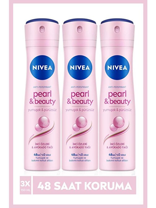 Nivea Pearl & Beauty Sprey Deodorant 150Ml Kadın 3'Lü Paket