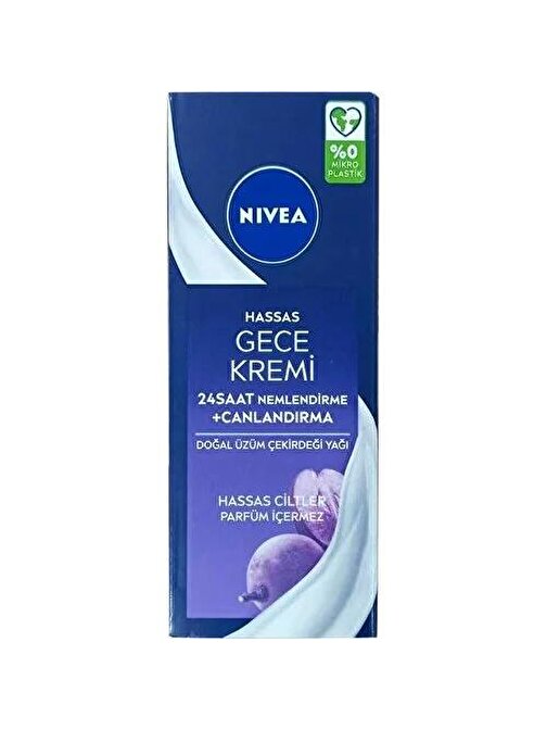 NİVEA NEMLENDİRİCİ GECE KREMİ HASSAS 50 ML