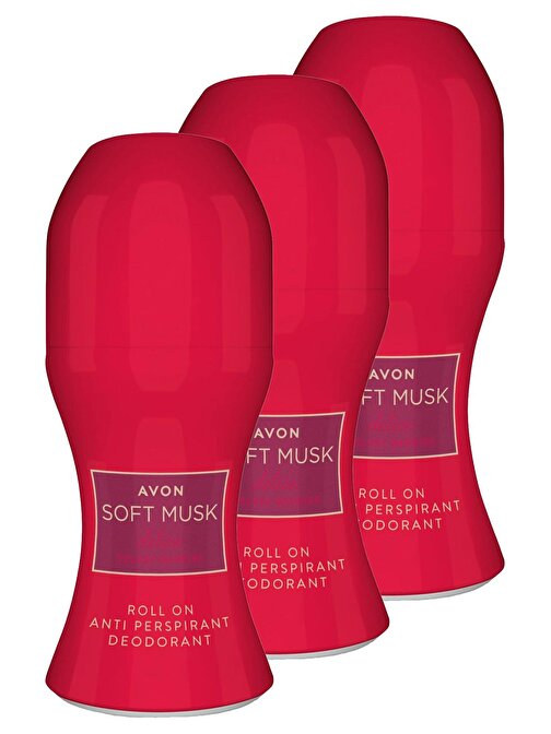 Avon Soft Musk Delice Velvet Berries Kadın Rollon 50 Ml. Üçlü Set