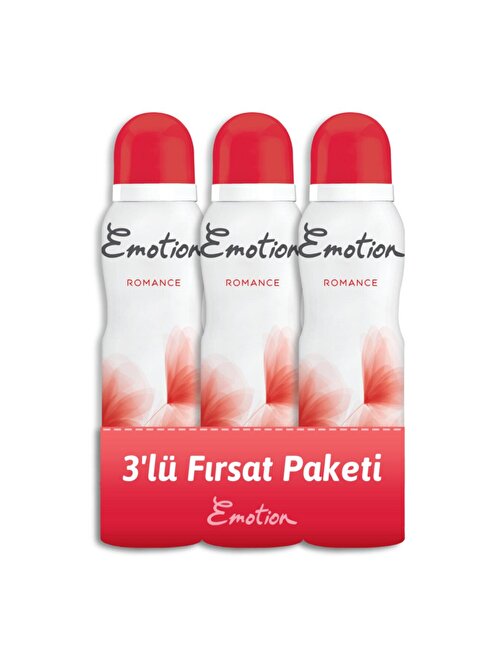 Emotion Romance 3'lü Kadın Deodorant 150ml x3 Adet