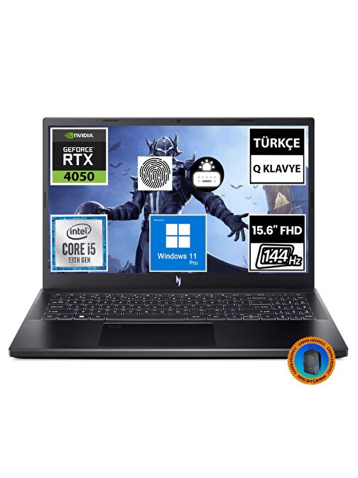 Acer Nitro V 15 ANV15-51-54UY NH.QNBEY.001A23 i5-13420H 64GB 1TBSSD RTX4050 15.6" FullHD W11P Taşınabilir Bilgisayar-CNT024